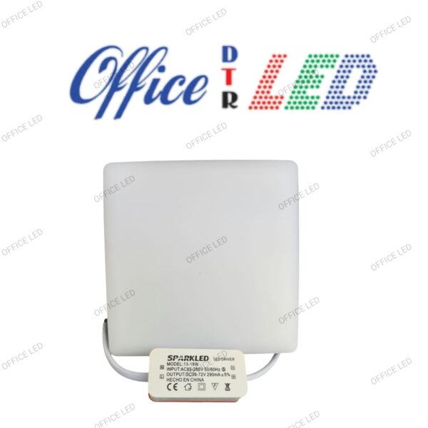 panel ajustable alta potencia cuadrado sparkled 18w