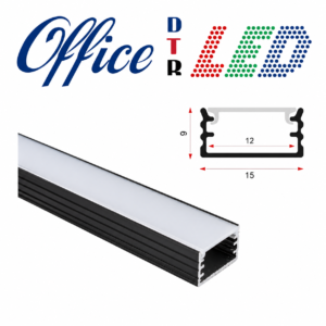 Metro perfil aluminio 1509 de sobreponer negro