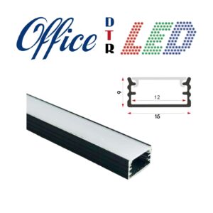 Metro perfil aluminio 1509 de sobreponer negro