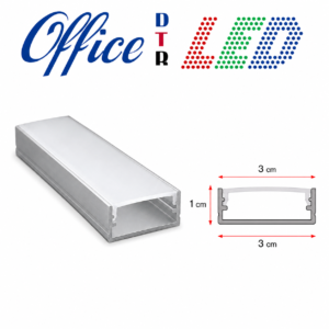 Metro Perfil aluminio Sobreponer de 3cm