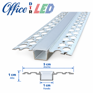 Perfil Aluminio Perforado incrustar